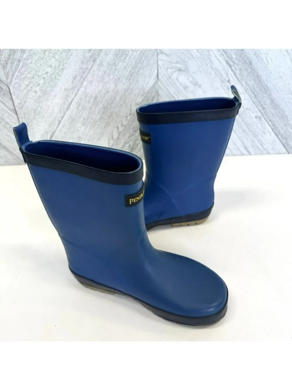 Pendleton Rubber Rain Boots Waterproof Pull On Blue Kids Size US 1 Unisex